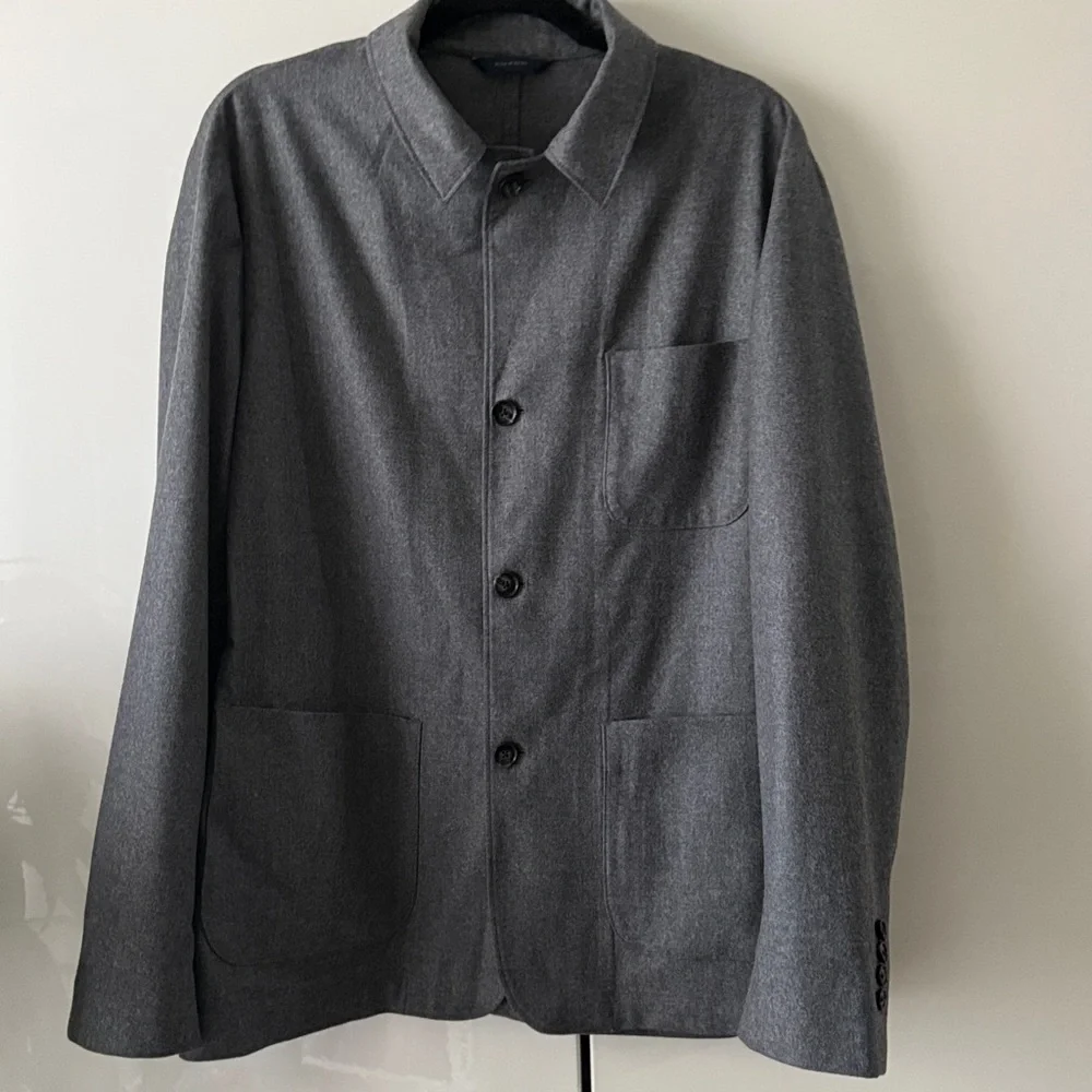Brooks Brothers Tailored Shirt Jacket in Wool Flannel gray 42r